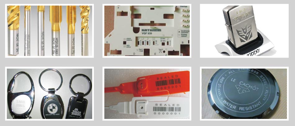 marking samples of portable fiber laser marking machine